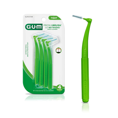 GUM Proxabrush Go-Betweens - Angled- Interdental Brushes - Soft Bristled Dental Picks for Plaque Removal Health - Safe for Braces & Dental Devices...