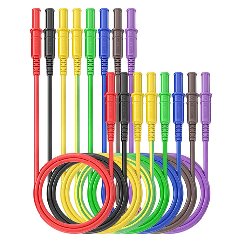 Goupchn 4mm Safety Banana Plug to Banana Plug Test Leads 8PCS Straight Silicone Cable Wires 3.3ft/1m for Multimeter Electrical Testing 1000V/15A...