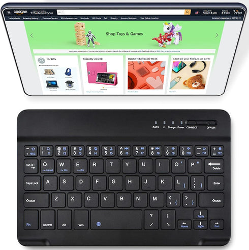 DETUOSI Universal 7-8 inch Wireless Keyboard, Multi-Device Travel Portable Ultrathin (6mm) Lightweight Wireless Keyboard for iOS/Android/Windows T...