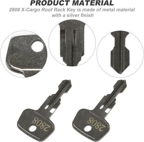 2808 X-Cargo Luggage Roof Replacement Keys,Replacement Keys for X-Cargo roof Racks,X-Cargo Roof Rack Key Karrite Ski Bike xcargo Carrier Skyline S...