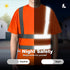 High Visibility Safety T Shirts Short Sleeve, Hi Vis Reflective Construction Work Shirts with Reflective Strips and Front Pocket, ANSI/ISEA Class ...