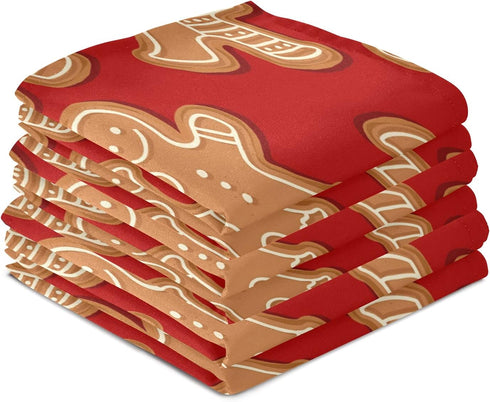 ALAZA Christmas Gingerbread Cookies Decorative Kitchen Dish Towels Set of 4,Soft and Absorbent Kitchen Hand Towels Home Cleaning Towels Dishcloths...