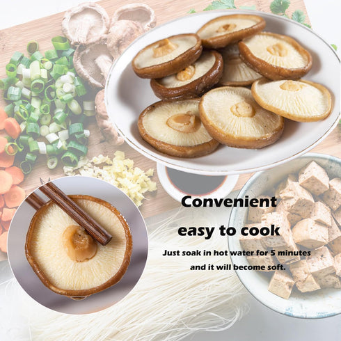 VIGOROUS MOUNTAINS Dried Shiitake Mushrooms for Cooking, Pure Aroma Thin Cap without Stem, Rehydrate Quickly, Soft Texture Gourmet Dried Mushrooms...