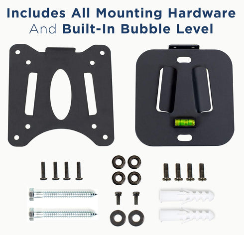 Mount-It! Low Profile Fixed TV Wall Mount for Small Televisions Computer Monitors, Fits 13" to 27", Quick Disconnect, 60 Lbs Capacity, VESA 75x75 ...