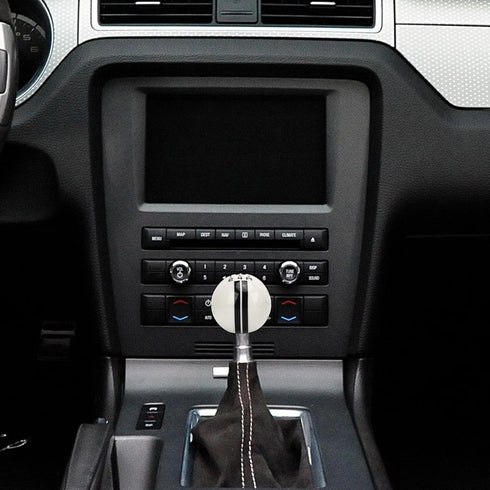 Fydun 5 Speed Round Ball Shift Knob Manual Transmission Shifter Lever Stick Head Knob for Mustang 1967 to 2018 (White Black)...