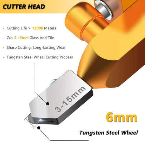Manual Tile Cutter, 2 in 1 Glass Tile Cutter Hand Tool with Glass Breaking Pliers, Mirror Cutting Kit with 3 Tungsten Steel Blade for Home DIY Cut...
