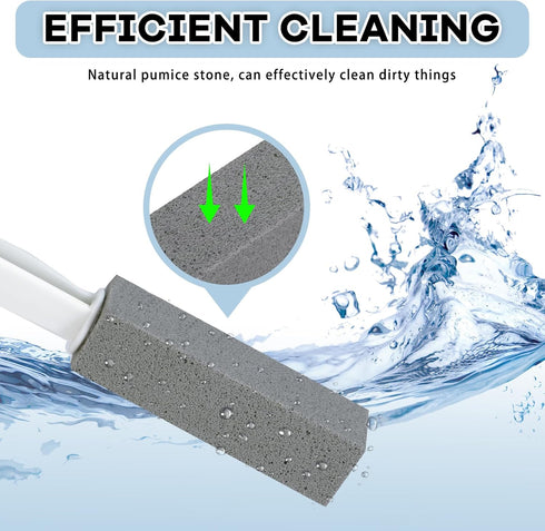 2 Packs Pumice Cleaning Stone with Extra Long Handle, Pumice Stone for Toilet Bowl Cleaning, for Cleaning Toilets, bathtubs, Grills, Swimming Pool...