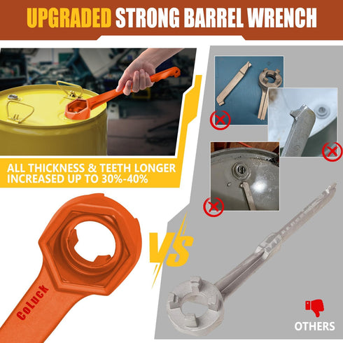 Drum Wrench 2Packs, Aluminum Gallon Bung Wrench Barrel Dung Wrench Drum Opener Tool for Opening 10 15 20 30 50 55 Gallon Drum, Fits 2 inch and 3/4...