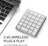 PINKCAT Wireless Number Pad, 28 Keys Numeric Keypad with 2.4G Mini USB Receiver, Portable Number Numpad Financial Accounting for Laptop, PC, Noteb...