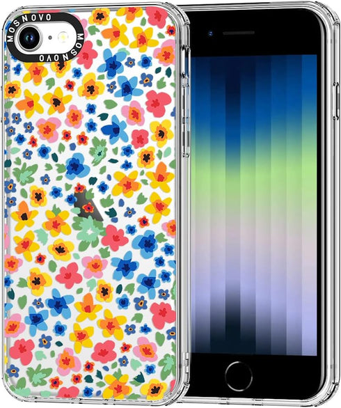 MOSNOVO Compatible for iPhone SE 2022 Case/iPhone SE 3 Case/iPhone SE 2020 Case/iPhone 8 Case/iPhone 7 Case, Flower Lovely Floral Design for Women...