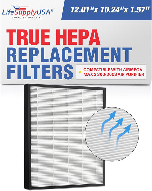 True HEPA Max2 Filter AP-1515-FP | Fits Coway Airmega 300 / 300S Air Purifiers by LifeSupplyUSA...