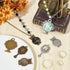 SUNNYCLUE 24Pcs DIY 12 Sets Pendant Bezel Blanks Cabochon Base Setting Bezel Frame Pendant Tray Vintage Owl Cabochon Blanks Mirror Shaped Cabochon...