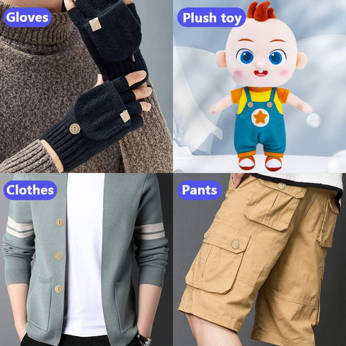 150PCs Craft Sewing Button 2 Holes Handmade with Love Round Wooden Buttons for Scrapbooking and Sewing DIY Craft (15mm/ 20mm/ 25mm)...