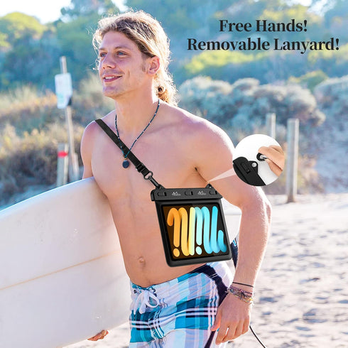 MoKo Waterproof Tablet Case Compatible with Fire HD 8/Fire 7, iPad Mini 6/5/4/3, Galaxy Tab Pro 8.4, Tab S2/Tab E/Tab A 8.0 8.4 Up to 8.5",Stand H...