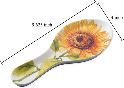 UPware Melamine Spoon Rest Spoon Holder Kitchen Utensil Holders 9.625 Inch for Kitchen Counter Dining Table (Sunflower)...