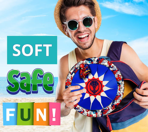 JA-RU Marvel Soft & Safe Frisbee Throwing Disc 12" (1 Hulk Disc) Spiderman, Hulk & Iron Man Flying Discs for Kids Boy Toys. Fidget Beach Pool Outd...