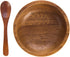 Set of 4 Small Round Acacia Wooden Bowls 3¾ Inch Diameter 1½" High With Spoons - Stackable Mixing Bowl Salad Soup Snack Dip Sauce Charcuterie Wood...