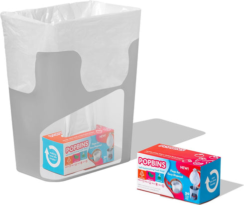 Trash Bags - Small Garbage Bags, Clear Trash Can Liners for Bathroom Bins, Bedroom, Office & Kitchen Waste, Multi-Purpose Household Wastebasket Cl...