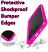 iPhone 11 Pro Max Case/Slim & Soft Transparent Neon Pink Cover with Bumper Edge for iPhone 11 Pro Max/Cute Flexible & Stylish Protection // 6.5" (...
