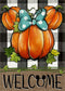 Welcome Fall Cartoon Mouse Pumpkin Decorative Garden Flag, Autumn Thanksgiving Buffalo Plaid Check Yard Outside Decorations, Farmhouse Rustic Outd...