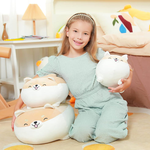 Auspicious beginning Shiba Inu Plush Toy Anime Corgi Kawaii Plush Smiling Dog Soft Cute Pillow, Stuffed Animal Plush Toy Gifts for Kids 11.8"...