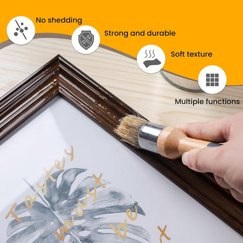 YiBaiBrush-Wax and Chalk Paint Brush, 2 Pack Wax Brushes and Chalk Paint for Furniture DIY Art Crafts, Natural Bristle Round Oval Chalk Paint Brus...