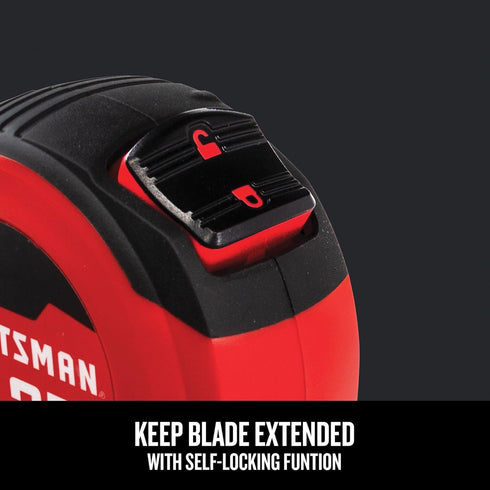 CRAFTSMAN 25-Ft Tape Measure with Fraction Markings, Retractable, Self-Locking Blade (CMHT37225)...