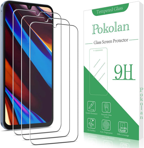 Pokolan [3-Pack Screen Protector for Samsung Galaxy A15 5G / 4G Tempered Glass, Bubble Free, 9H Hardness, Anti Scratch, Easy to Install, HD Clear....