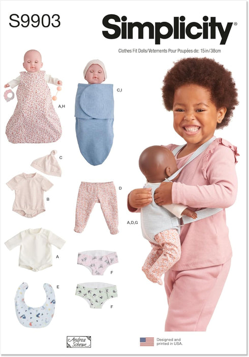 Simplicity UNDEFINED Doll Clothes Sewing Pattern Packet, Multicolor...