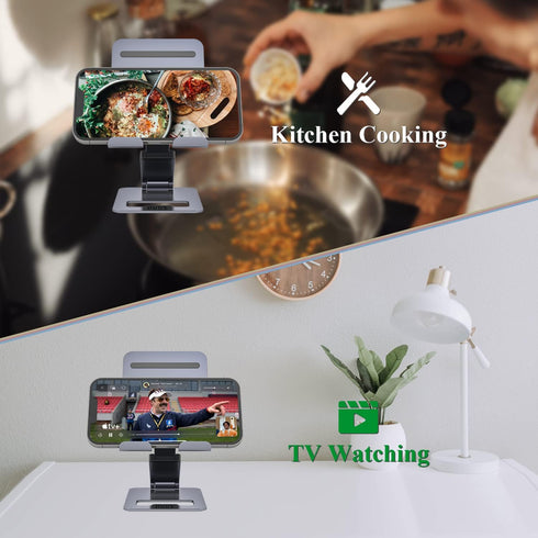 Minthouz Extendable Cell Phone Stand, Aluminium Phone Holder for Desk, Multi-Angle/Height Adjustable Phone Stand Compatible with iPhone 14 13 Pro ...