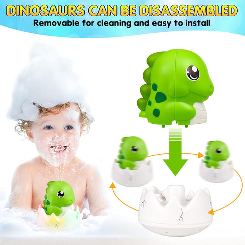 Rechargeable Baby Bath Toys, Dinosaur Baby Toys Gifts, Light Up Bath Toys, Sprinkler Bathtub Toys for Toddlers Infant Kids, Spray Water Bath Toy, ...