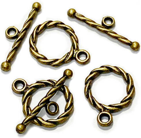 Heather's cf Bronze Swirl Toggle Clasps Toggle Findings for Bracelets 100 Set...