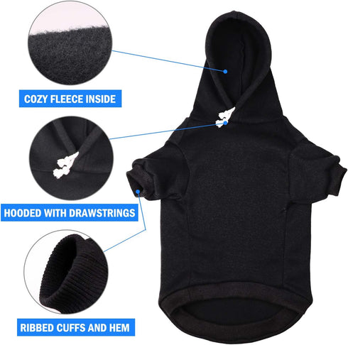 Dog Hoodie Sweater for Dogs Pet Clothes Black Buffalo Plaid Warm and Soft Breathable Cozy(XS)...