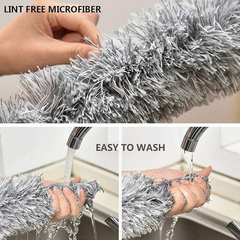 DELUX Microfiber Feather Duster Extendable Duster with 100 inches Extra Long Pole, Bendable Head & Long Handle Dusters for Cleaning Ceiling Fan, H...