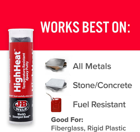 J-B Weld 8297 HighHeat 500 Degree Epoxy Putty Stick - 2 oz. , Grey...