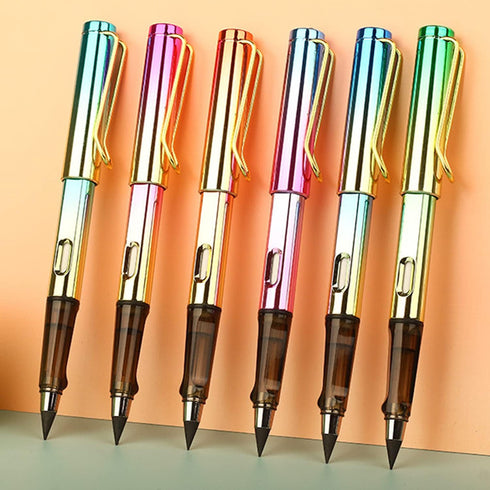 6 Sets Everlasting Pencil with BONUS 6pcs Replacement Nibs, Infinity Inkless Pencil with Erasers, Magic Cute Forever Pencil for Kids Writing, Sket...