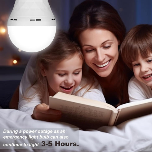 2 Pack Emergency Rechargeable Light Bulbs,Battery Operated Backup Light Bulb 9W E27 8500K 1200mAh White Equivalent Self-charging LED Light Bulbs f...