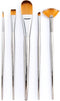 Royal & Langnickel Zen 5pc Standard Handle Brush Set, Includes - Oval Wash, Angular, Shader, Fan & Round Brushes...