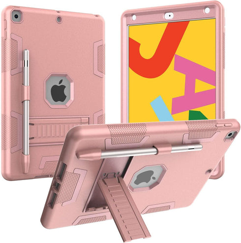 Case for iPad 9th/8th/7th Generation 2021/2020/2019 with Pencil Holder, Slim Heavy Duty Shockproof Rugged High Impact Protective Case for iPad 10....