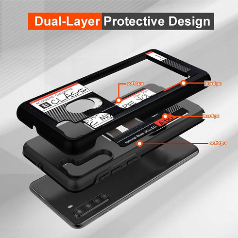 Rossy for Samsung Galaxy A21 Wallet Case with Card Holder, Dual Layer Hybrid Soft Silicone Hard PC with Kickstand Feature Shockproof Protective Fl...