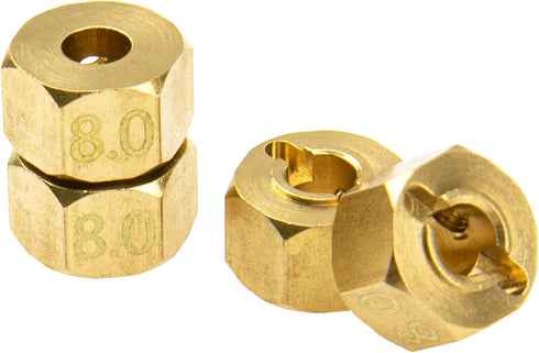 Brass 12mm Wheel Drive Hex Hub Adapter with Pins Counterweight Compatible with Axial SCX10 90046 Tamiya CC01 D90 Redcat Gen7 1/10 RC Crawler Car (...