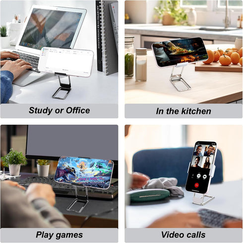 2PCS Upgraded Back Clip Type Metal Phone Holder, Foldable, 360° Rotation, Compatible with All Phones, Portable, Fashionable Desktop Accessory......
