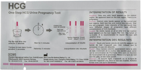 BlueCROSS 10 MIU Early Pregnancy Test Strips (HCG Test Strips) (Pack of 10)...