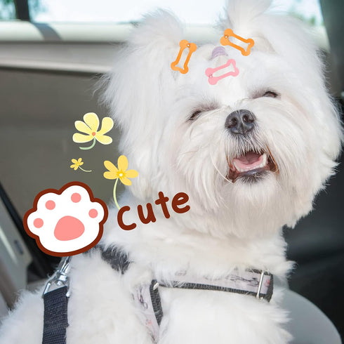 40 Pieces Hair Clips for Dogs Cute 1 Inch Puppy Dog Barrettes Small Bone Snap Hair Clips Multicolor Hair Barrettes for Dog Cat Pet Grooming Bows H...