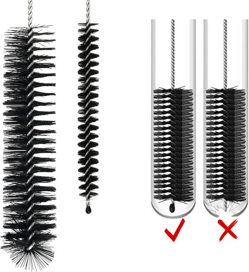 Tube Cleaning Brush, 12Pcs Set 8 Inch Long Nylon Flexible Bottle Brushes, Straw Cleaner for Narrow Neck Bottles Cups (Black - 12PCS)...