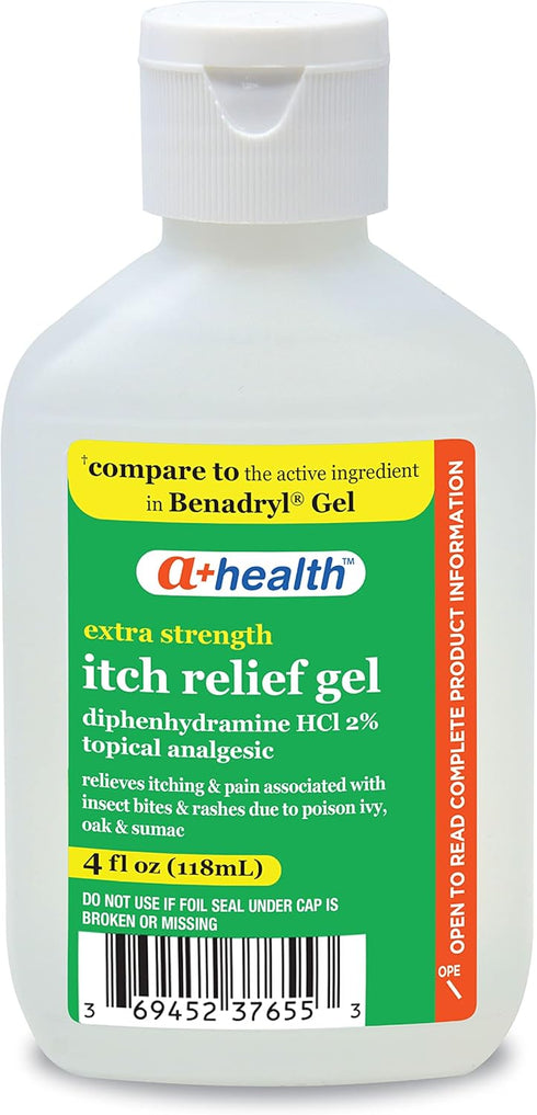 Extra Strength Itch Relief Gel, Diphenhydramine HCl 2% Topical Analgesic, Relives Itching and Pain for Bug Bites, Rashes, Poison Ivy, Oak and Suma...