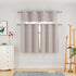 UPOPO Beige Valance Curtains Linen Textured Living Room 18 inches Long Kitchen Short Small Mini Curtain Toppers Valance Cabinet Caravan Bedroom Wi...