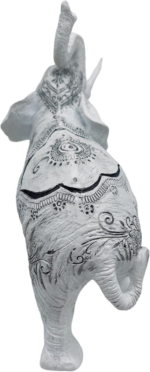 George S. Chen Imports Thai Collectible Statue Figurine Decoration (Trunk up-Thai Elephant, 88246white)...