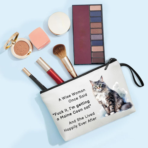ivyanan Maine Coon Cat Lover Cosmetics Bag Gifts Premium Cute Animal Print Travel Makeup Bag - Stylish, Durable, and Spacious Skincare and Toiletr...