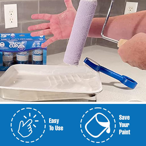 Touch Up Cup Roller Saver Paint Roller Cleaner Tool, House Painting Supplies, Paint Remover Scraper, As Seen On Shark Tank Products, 1 Pack...